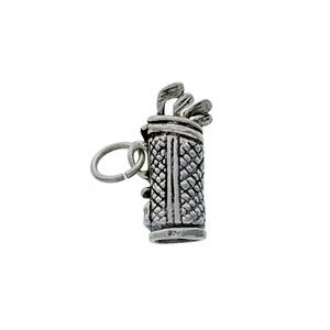Estate Sterling Silver 925 3D Golf Club Bag Charm Pendant